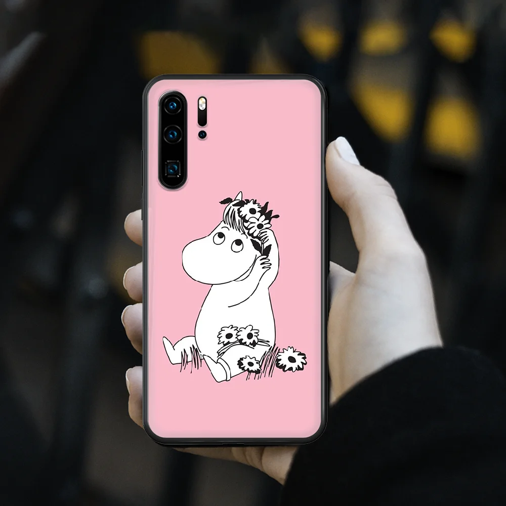 

Cartoon Cute Hippo Phone Case cover For huawei p 8 9 10 20 30 40 P pro Smart 2019 Z lite mini black Bumper Pretty Cell Painting