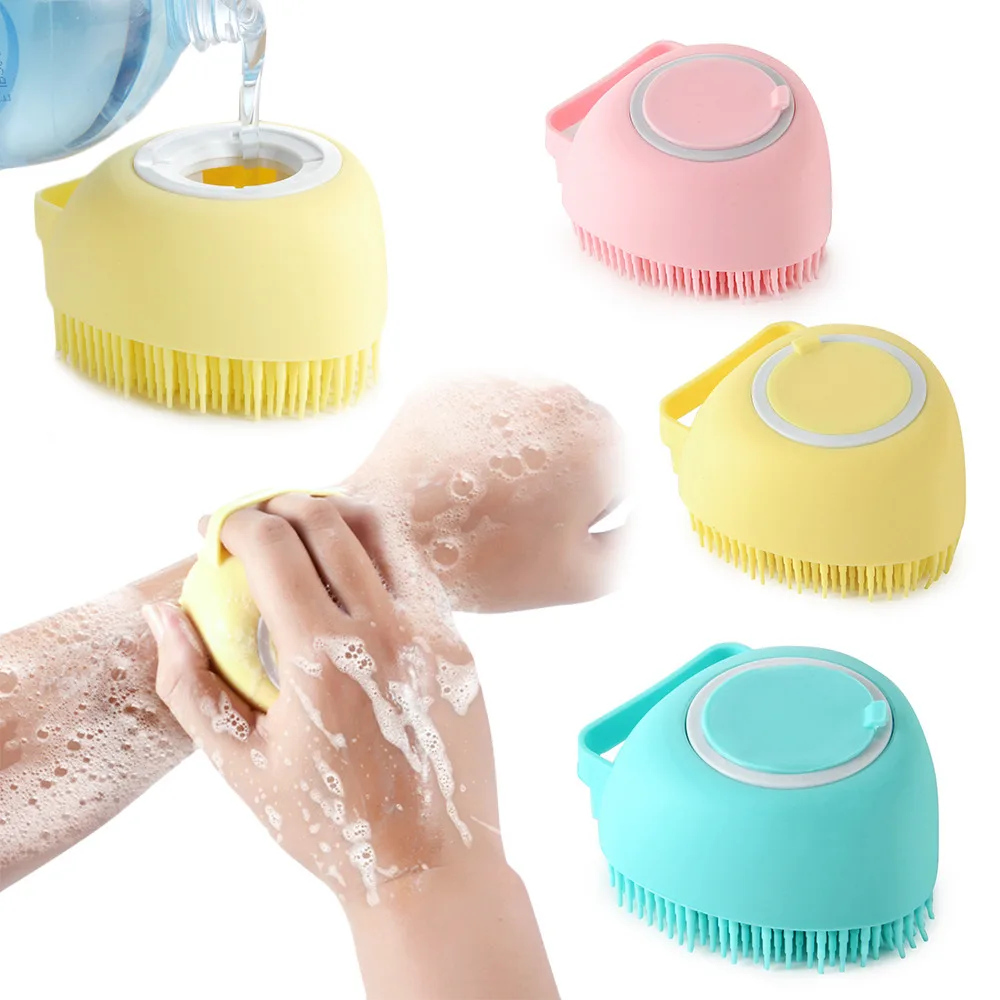 

Pet Dog Shampoo Massager Brush Cat Massage Comb Grooming Scrubber Shower Brush for Bathing Short Hair Soft Silicone Brushes