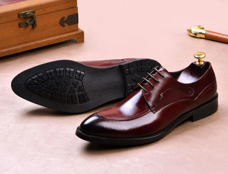 QYFCIOUFU ручной работы Мужские туфли с перфорированным носком Оксфорды Черные и