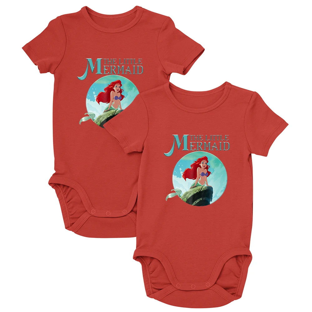 Monos infantiles con dise&ntilde;o de princesa de Disney, productos de verano, para exteriores, para las cuatro estaciones, Color c&oacute;modo, mono de beb&eacute; de 0 a 24M, cuello redondo, novedad de verano-0