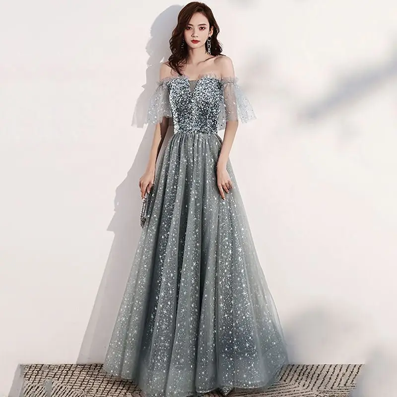 

Элегантное Вечернее Платье-трапеция с блестками и аппликацией, Бандажное платье на спине или молнии, официальное платье-Ципао, вечернее платье, размеры