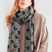 cute dachshund scarf 3d printed imitation cashmere scarf autumn and winter thickening warm shawl scarf