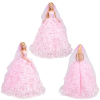 16 doll clothing accessories for 29cm barbie doll luxury bride wedding dress princess dress evening dress kids toys for girls