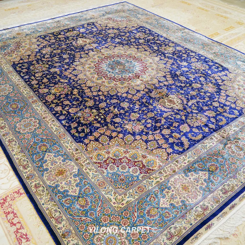 Goede Yilong 8 'X 10' Vantage Handgemaakte 100% Zijde Tapijt Medaillon Perzische Zijden Tapijt (TJ191A)
