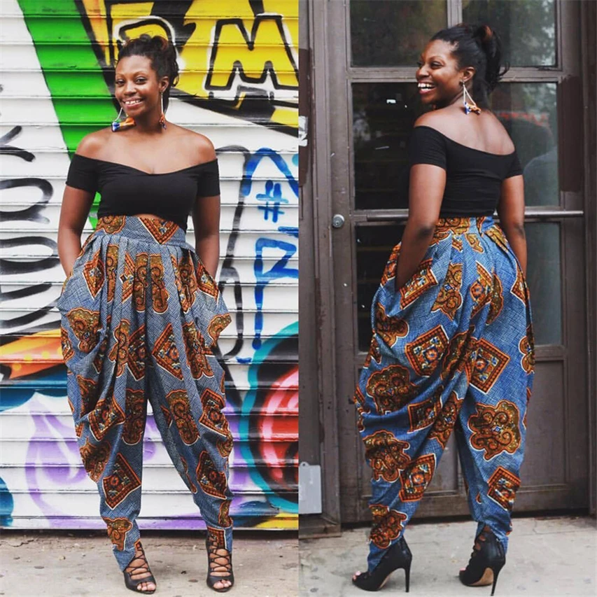 Модные шаровары 2020 Женская африканская одежда Дашики блузки с широкими