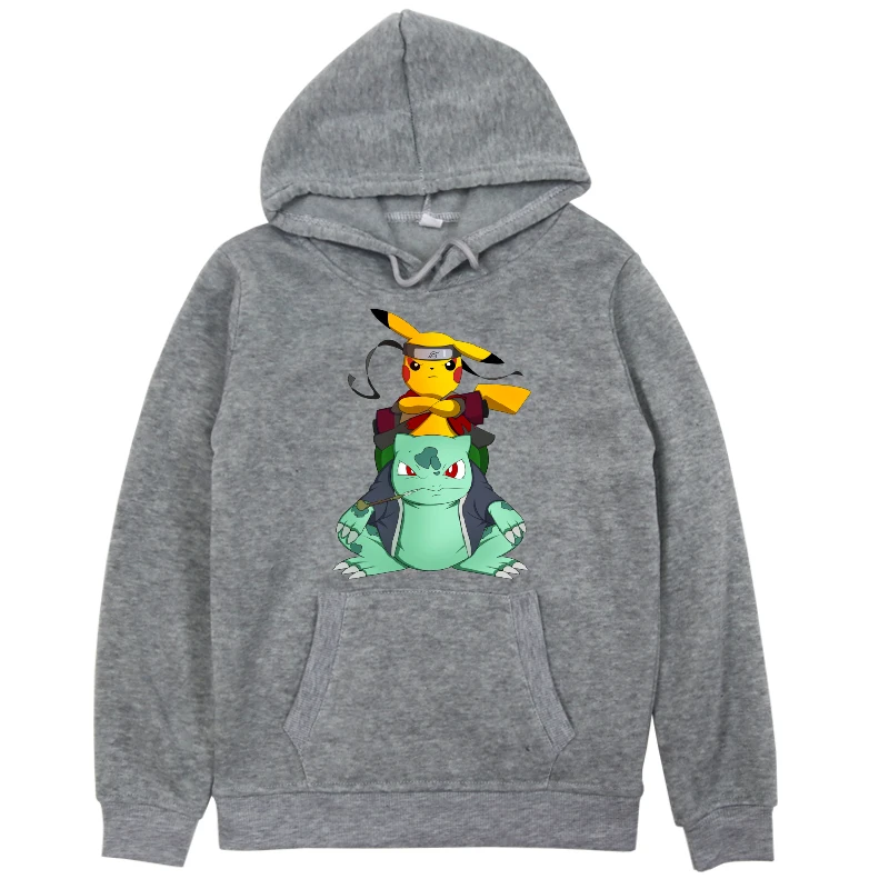 Футболка с изображением покемона для мальчиков Толстовки с капюшоном для девочек; модные свитера с рисунками из мультфильмов «Пикачу» из двух предметов: толстовка с капюшоном и рисунком котенка для детей для малыша; на каждый день Демисезонный свитер пуловер Топы