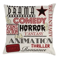 4 pcsset cinema popcorn pillow case 45x45cm movies playing board cushion cover p31b