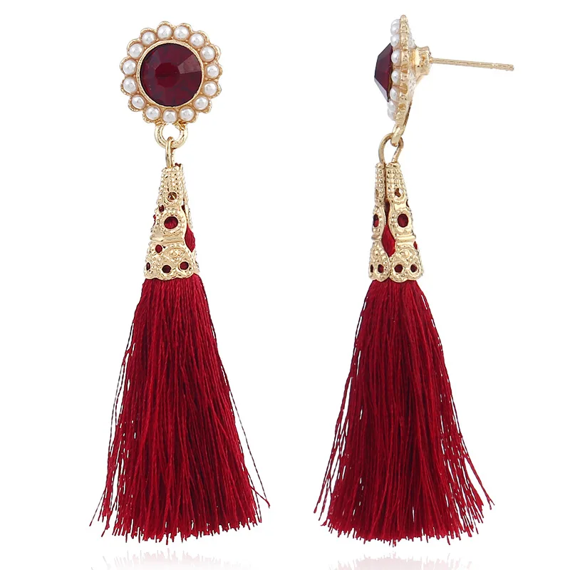 Золотые стразы жемчужные женские ювелирные изделия из сплава серьги-подвески