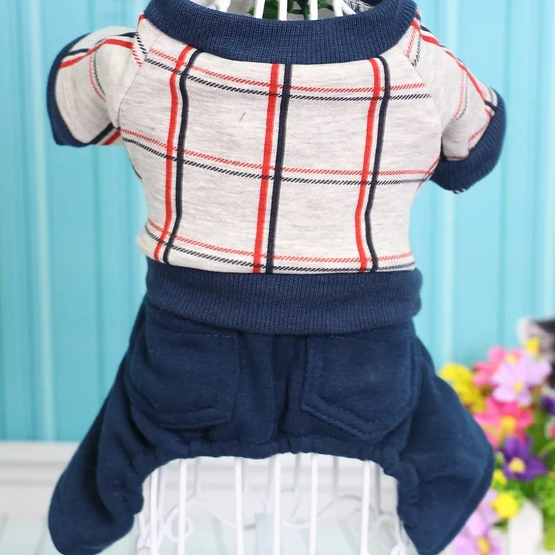 PUOUPUOU клетчатая Одежда для собак пальто толстовка с капюшоном зимняя мультяшная