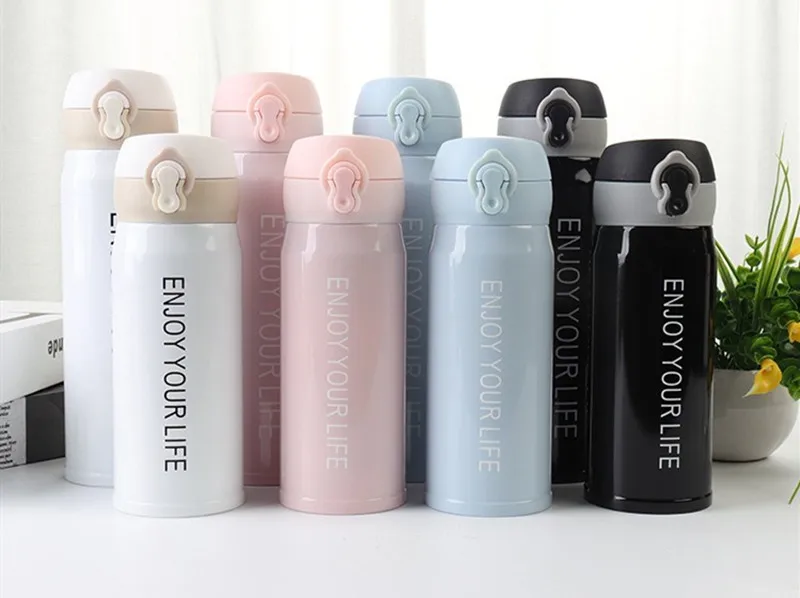 Creative Double Wall Stainless Steel Vacuum Flask Fashion Coffee Tea Thermos Mug Travel Drink Bottle Thermomug for Gifts