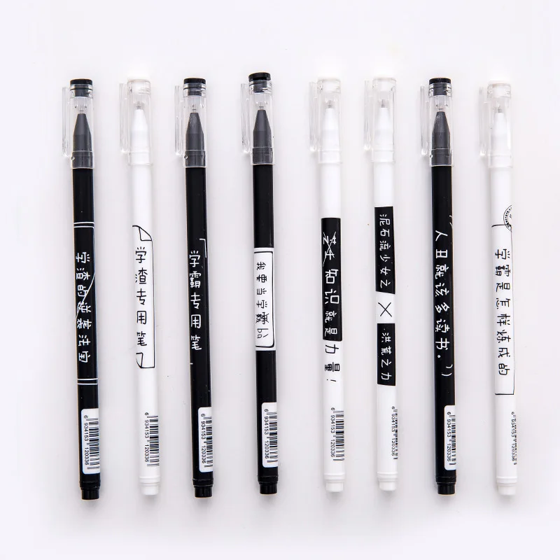 

1PCS Creative Text Personality Black Pen 0.38mm Gel Pen Exam Learning Office Stationery Writing Supplies