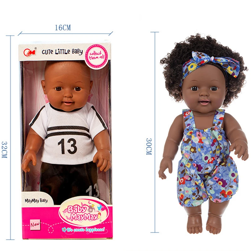 30 см черный Новорожденный Bebe куклы полный силиконовые для игры в ванне на день