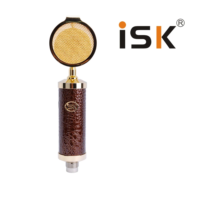 Высокое качество, ISK RM-18, чистое золото, большая звуковая головка, конденсаторный микрофон, использование для студийных сценических выступлений, запись ПК
