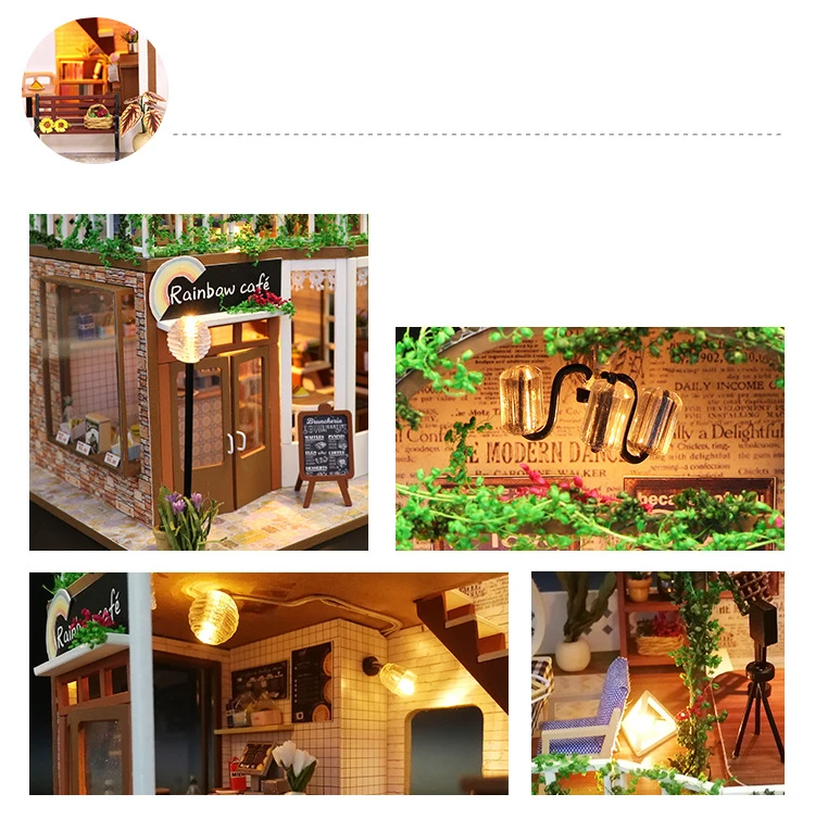 Миниатюрные DIY кукольные домики 3D Деревянный Кукольный дом миниатюрный кукольный домик мебель набор игрушек для детей подарки на день рождения счастливое время