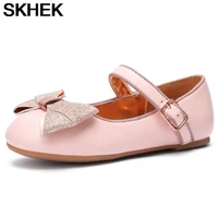 skhek sweet girls shoes kids leather shoes bow knot children dress shoes fashion princess toddlers cute soft for wedding party