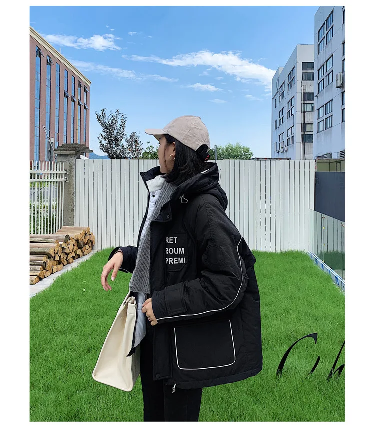 Зимняя Новая рабочая одежда с хлопковой подкладкой женская Свободная куртка