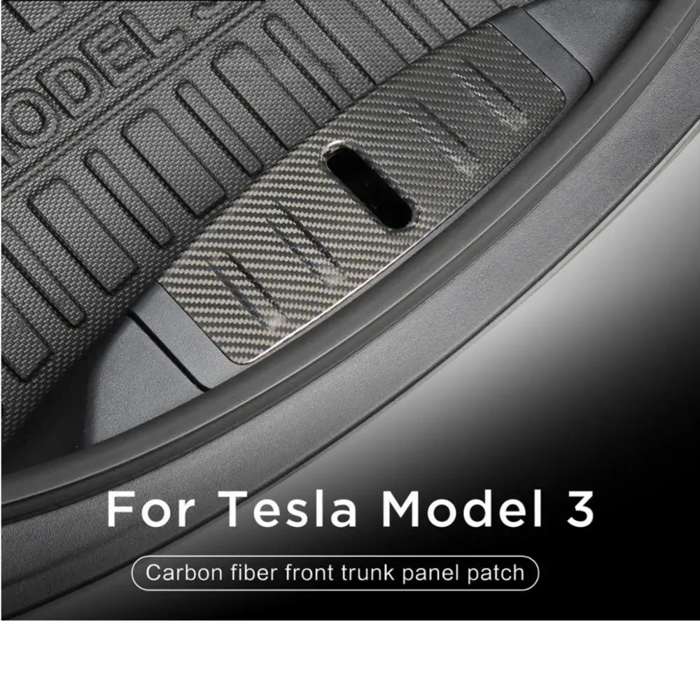 

Передняя панель двигателя, бампер для багажа Tesla Model 3 2017-2020, передняя Коробка, защитная накладка из настоящего углеродного волокна