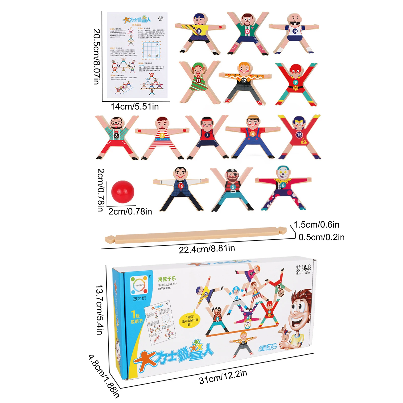 

Wooden Hercules Balance Building Blocks DIY Stacking Jade Wooden Toys Wooden Blocks Kids Educational Toys For Children