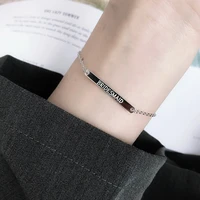 100 real silver 925 sterling silver custom name bracelet engrave letters adjustable bangles for women id tag memory gift