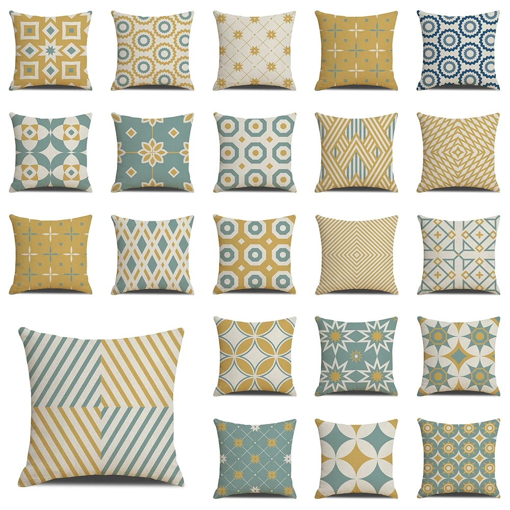 

Minimalist Plaid Art Cotton Linen Living Room Decor Sofa Car Cushion Cover Throw Pillow Case 45x45 Stylish Home Accessory