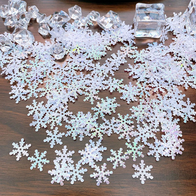 200/300Pcs Christmas Snowflakes Confetti Artificial Snow Xmas Tree Ornaments Decorations for Home Wedding Party Decor - купить по