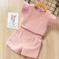 kids girls clothing sets summer new style brand baby girls clothes short sleeve t shirtpant dress 2pcs children clothes suits
