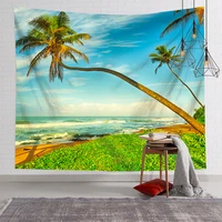 beach coconut tree seaside landscape tapestry hanging cloth background fabric living room tablecloth decorative cloth outdoor