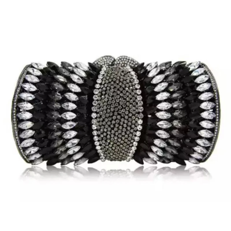 

Purple Blue Pink Gold Silver Multicolored Diamond Clutch Evening Bag Wedding Bridal Crystal Handbags Women Party Fashion Purses