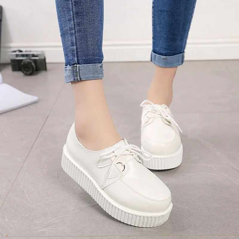 3 FeiYiTu криперы, женская обувь zapatos mujer; популярная обувь Повседневное Винтаж на резиновой подошве обувь на платформе Для женщин женские туфли на плоской подошве плюс размер 35–39 - Цвет: 3