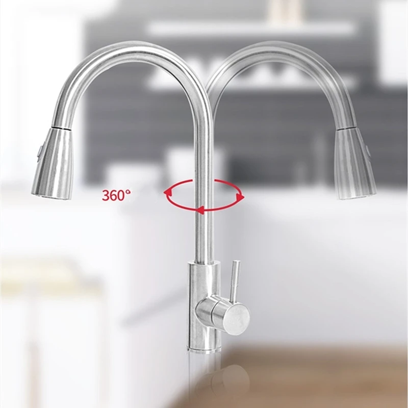 Матовый никелевый смеситель выдвижной кран для раковины с одним отверстием