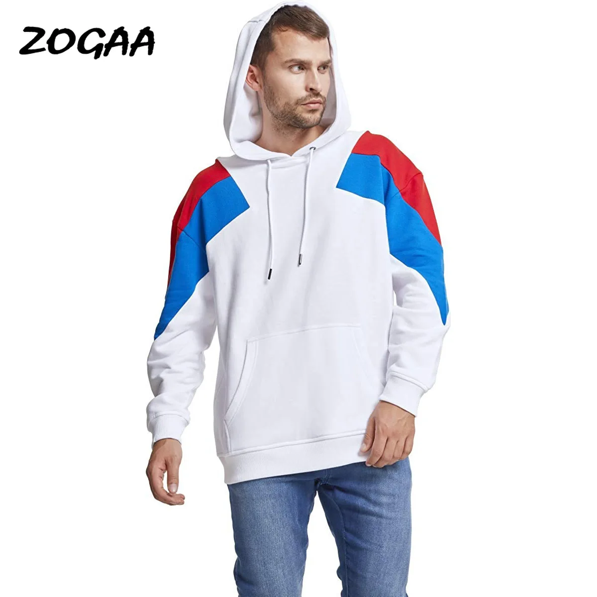 

ZOGAA Hoodies Men New Hooded Pullover Men's Fashion Stitching Casual Spring Autumn Youth Harajuku Sweatshirt Large Size Hot Chic