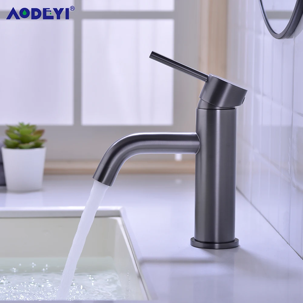 black bathroom faucets hot and cold water mixer tap solid brass sink single lever faucet brushed gold basin taps accessories free global shipping