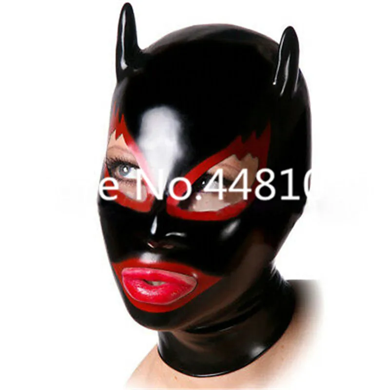 Латексная маска резиновый капюшон для вечеринки костюм кошки Uniqu унисекс фетиш