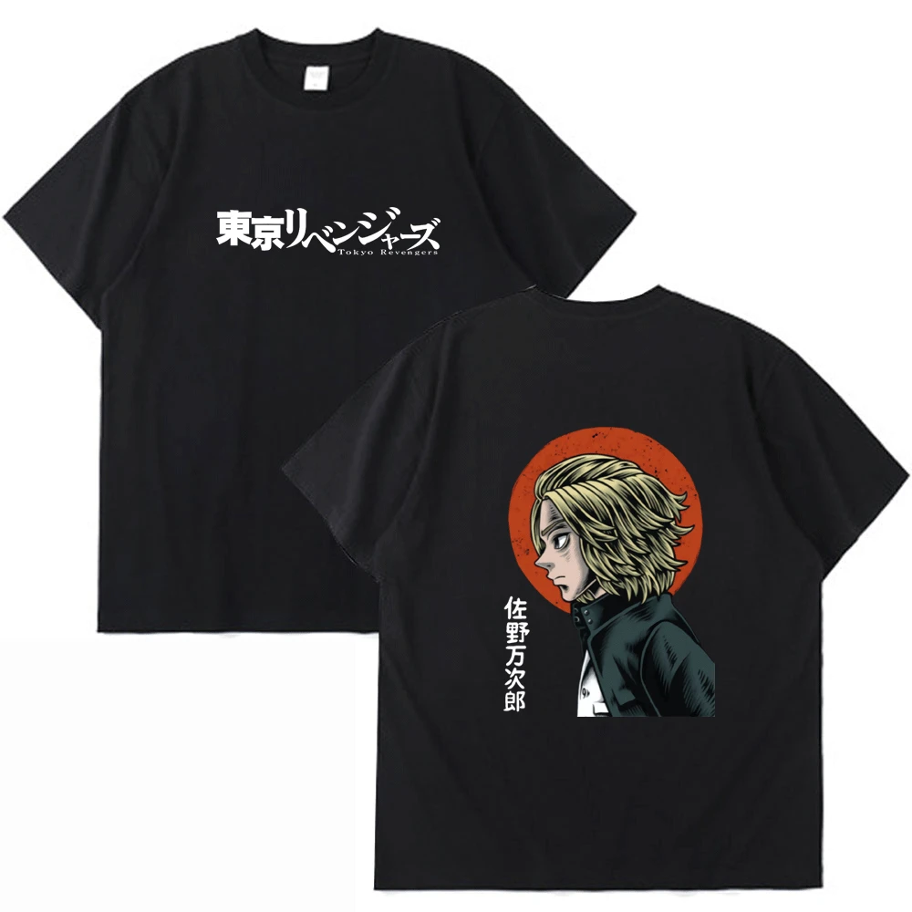 

Tokyo Revengers Anime Manjiro Sano Reversible Printed T-shirt Fashion Oversized Cotton T Shirt with Short Sleeves Men Women Tops