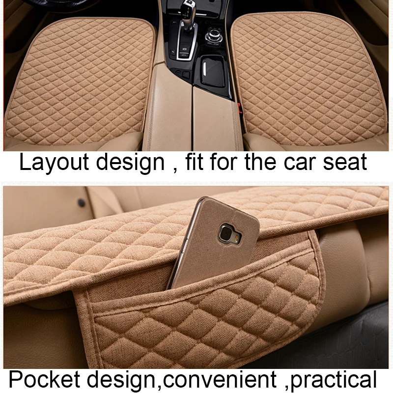 Чехол на сиденье автомобиля передний (2 шт.) задний (1 Автомобильный льняной чехол