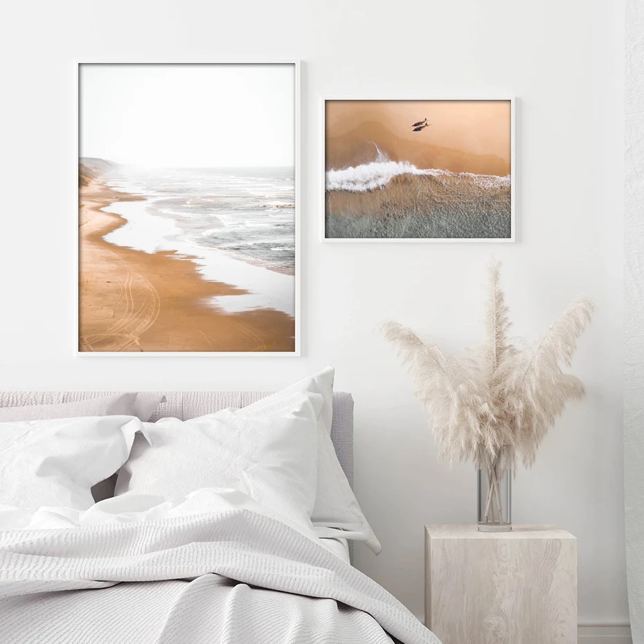 Bohemia Sea Beach Bus Waves Sailboat Canvas Painting Wall Art Nordic Posters and Prints Pictures for Living Kids Room Decor | Дом и сад