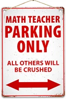 diuangfoong funny math teacher parking only metal sign rustic retro weathered distressed plaque 12 x 8 inches