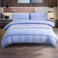 bedsure luxury bedding set with flat sheet and pillowcases super soft breathable duvet cover king size blue