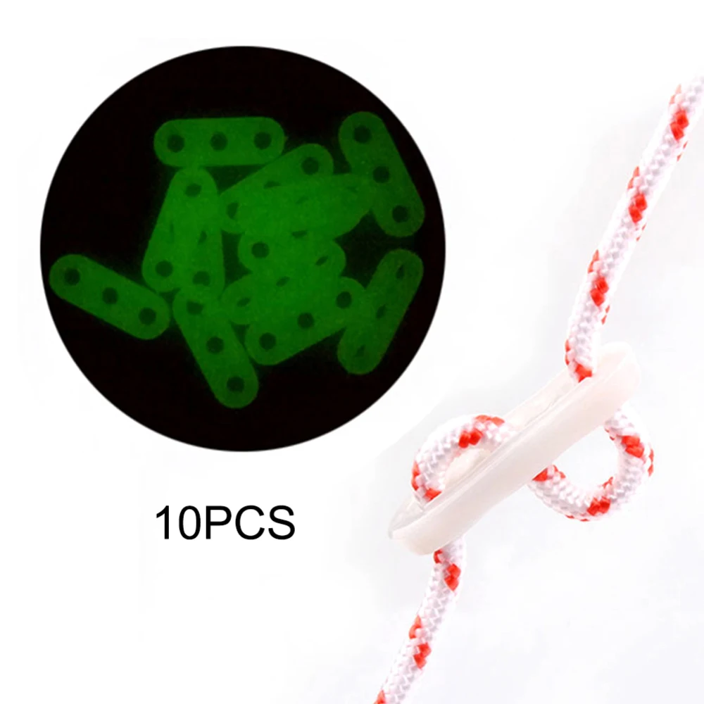 Camping Accessories 10pcs Luminous Tent Rope Buckle Adjustment Three-hole Canopy Stop Piece Outdoor | Спорт и развлечения