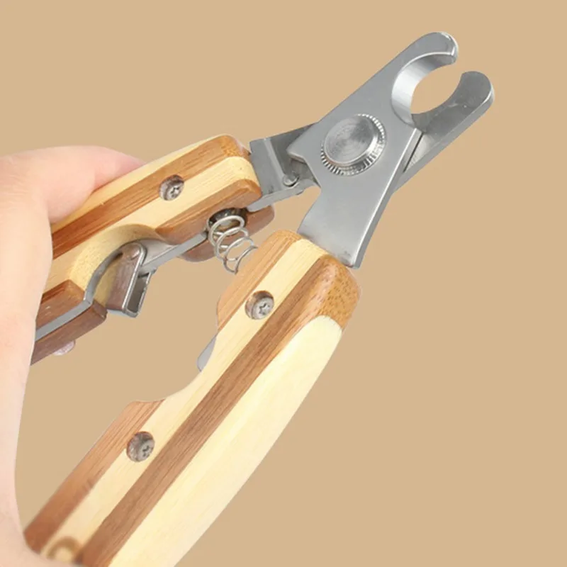 

Pet Cat Dog Nail Clipper Cutter With Wood Handle Professional Stainless Steel Pet Grooming Scissors Clippers For Claws Trimming