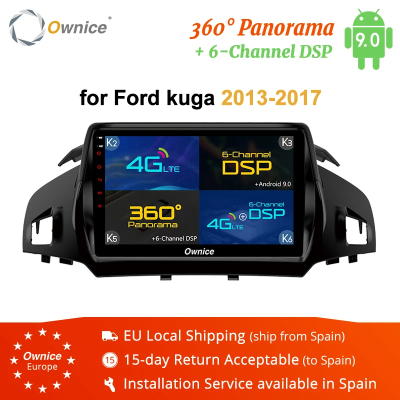 Автомагнитола Ownice с Android 9 0 2 din 4G LTE радио плеер навигация GPS DVD для Ford Kuga 2013 2017 360