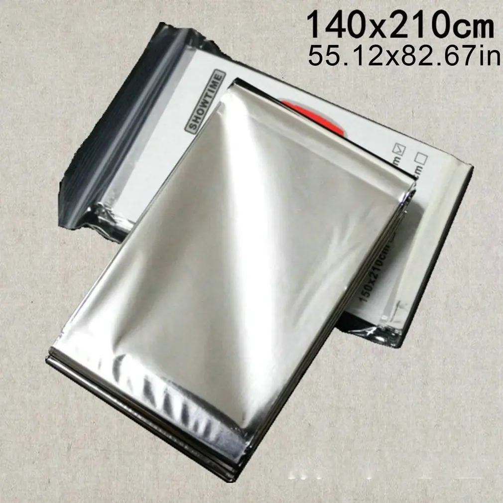 

140*210cm Water Proof Emergency Survival Rescue Blanket Foil Thermal Space First Aid Sliver Rescue Curtain Military Blanket Tool