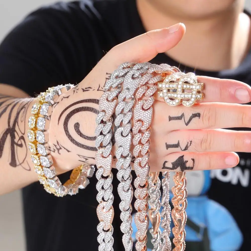 Ожерелье GUCY мужское из кубинской цепи с застежкой в коробке Ювелирное Украшение