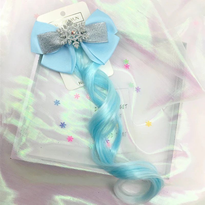1 шт. милые синие сетчатые заколки для волос в виде снежинок длинные вечерние