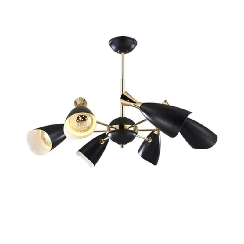 Скандинавский золотой черный светодиодный подвесной светильник стильный