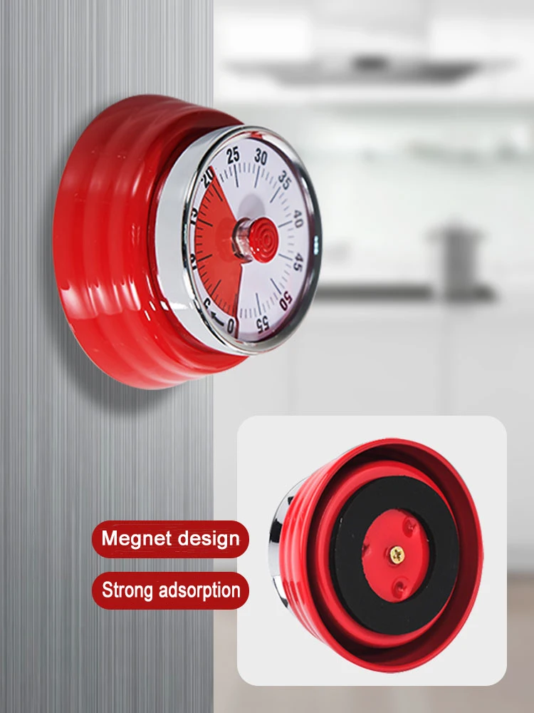 mechanical stopwatch countdown kitchen fridge magnets 60 minute clock cooking timer with loud alarm for kids study gadgets tools free global shipping