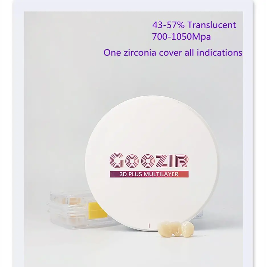 GOOZIR 98mm B3 3D Multilayer dental zirconium disk manufacturer of zirconia ceramic disc for dental lab crown and bridge