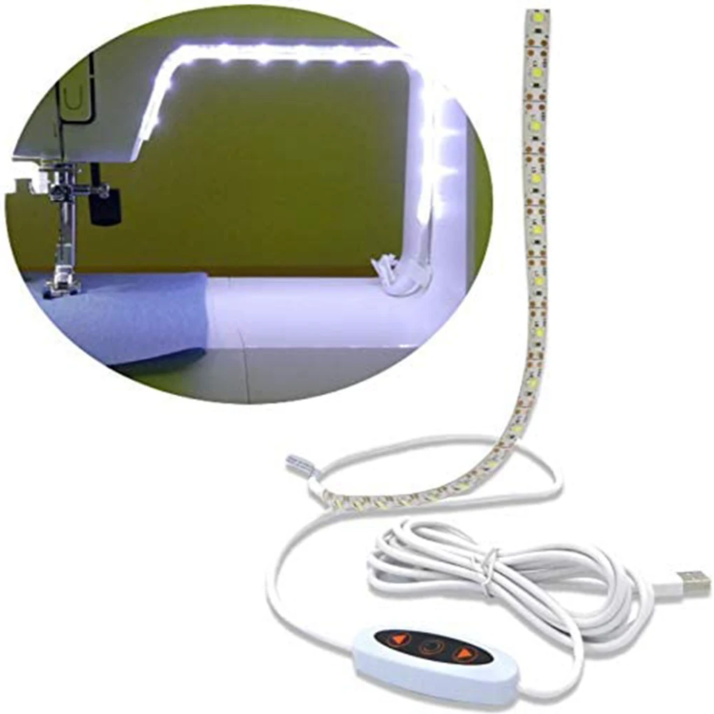 

LED Strip Light Sewing Machine Illumination Cold White 6500K 3.6W 5V Waterproof Lamp Strip US Plug