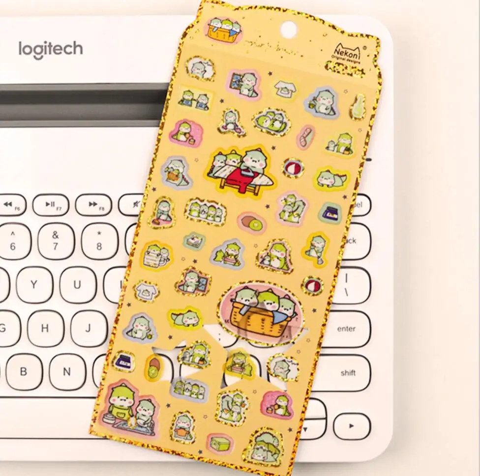 Nekoni Kawaii маленький Животные золочение декоративные из рисовой бумаги наклейки Скрапбукинг палка Labell дневник Канцелярские Стикеры для альбомов - Цвет: 03
