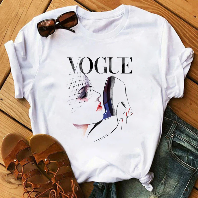 Новинка футболка с графическим принтом Vogue Princess Harajuku женская летняя Ullzang 90 х